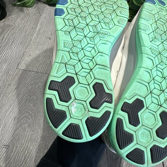 Nike Womens Free TR Fit 5 Running Shoes Comfort Sneakers White Teal Blue Size 7 - Picture 8 of 10